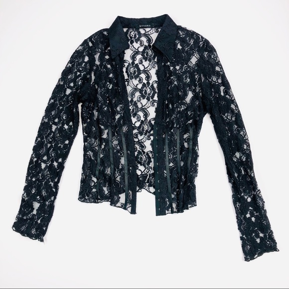 Sandro Tops - Sandro black lace long sleeve